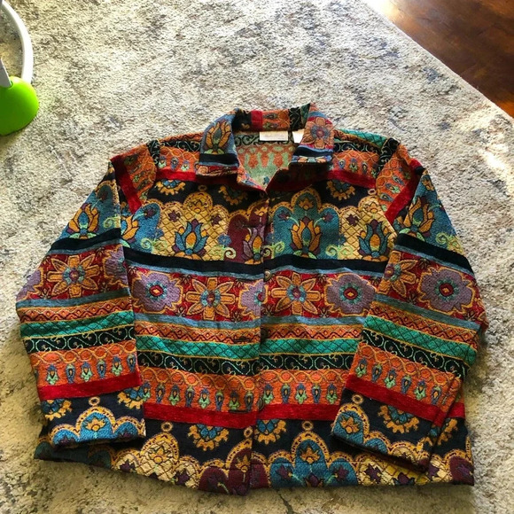Studio Works Jackets & Blazers - Vintage Studio Works Tapestry Colorful Jacket with Buttons